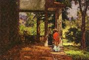 Theodore Clement Steele Woman on the Porch oil on canvas